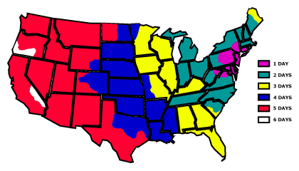 United States UPS Delivery Map